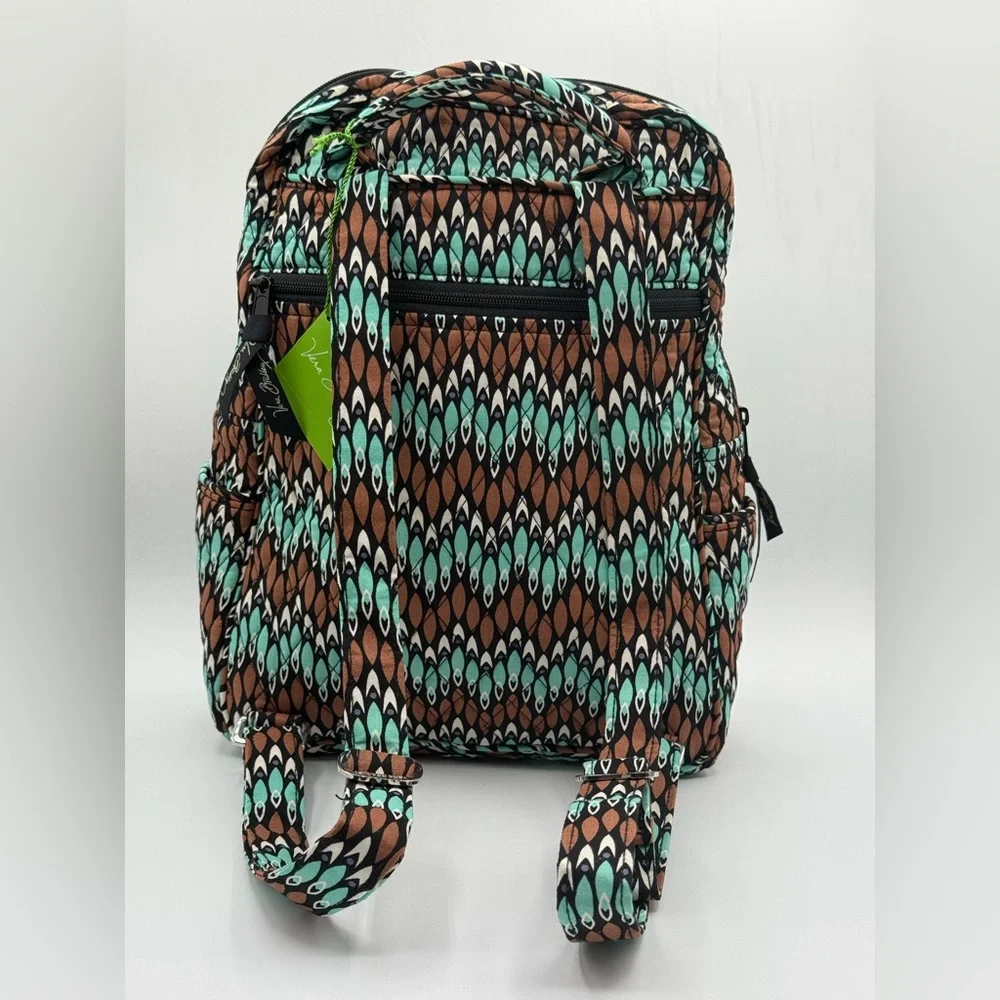 Vera Bradley Sierra Stream Stylish Brown and Green Patterned Women's Backpack